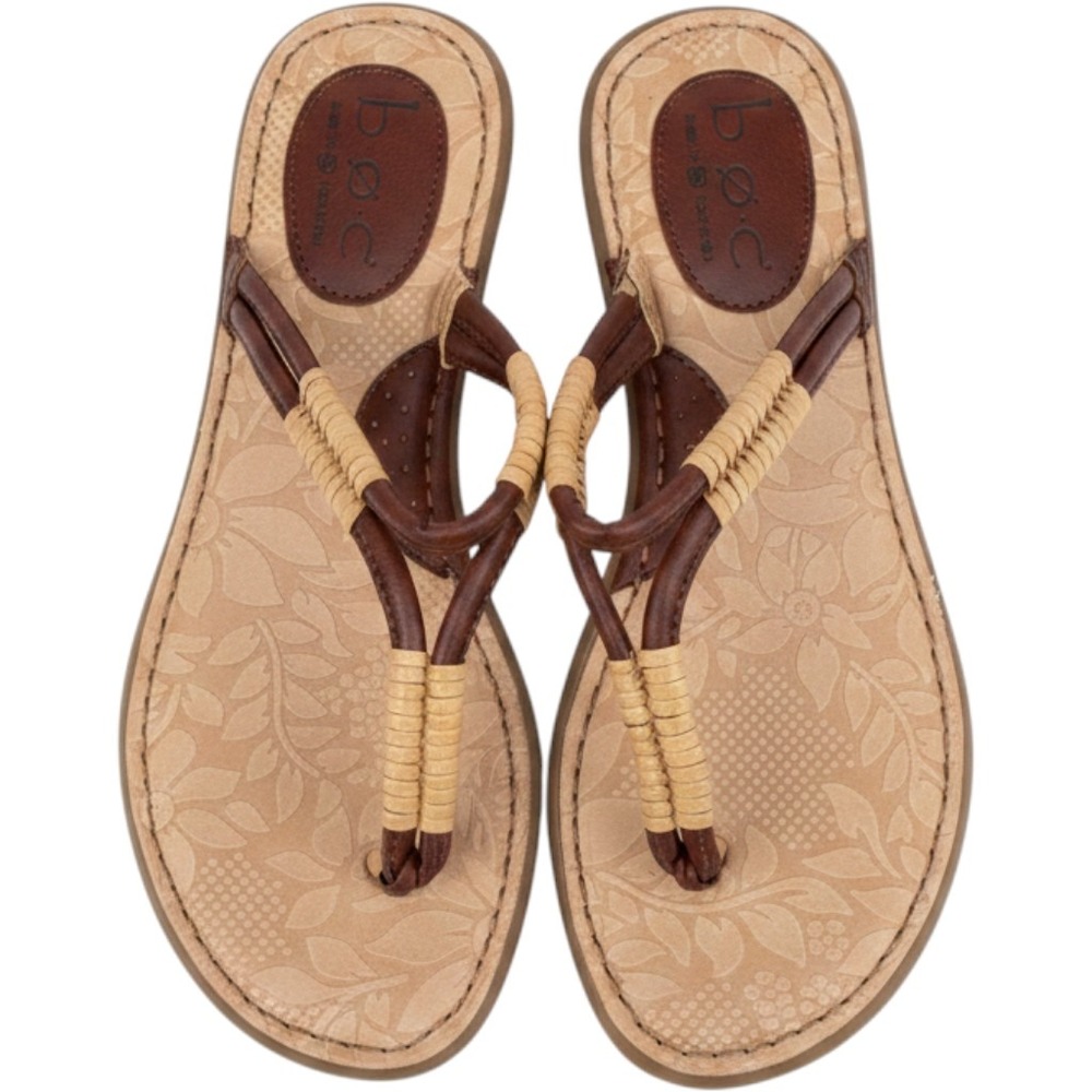 b.o.c. Born Concept Women Brown Tan Thong Sandals C36041 Size 7